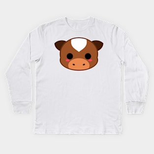 Cute Brown Cow Kids Long Sleeve T-Shirt